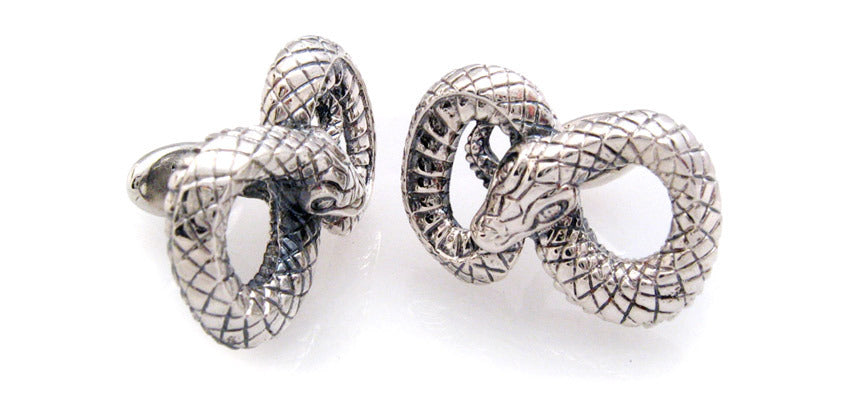 Sterling Figure 8 Snake Cufflinks