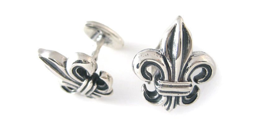Sterling Small Fleur di Lis Cufflink
