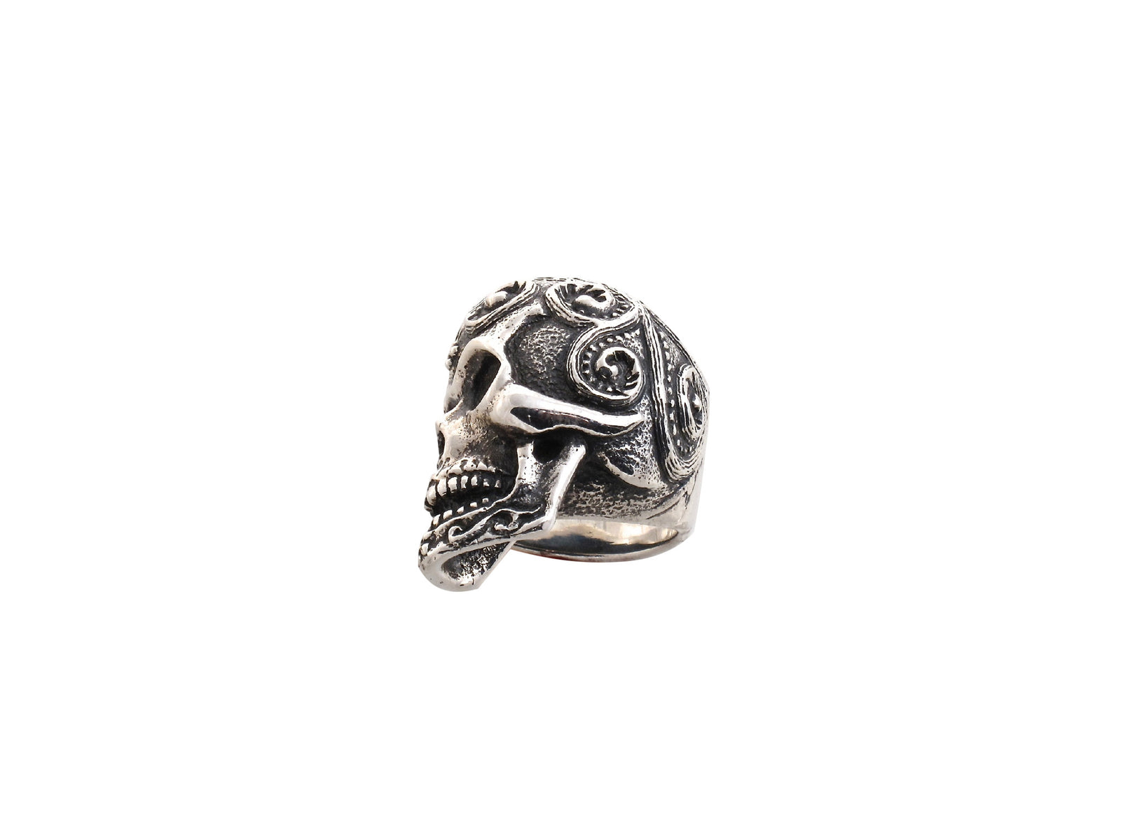 Sugar Skull Ring in Sterling