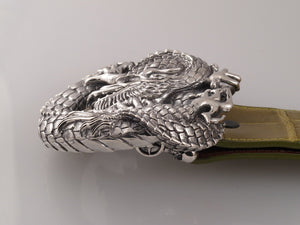 Sterling Dragon trophy buckle side view