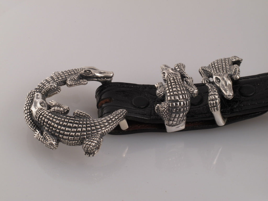 Sterling Alligator 4 pc. buckle set