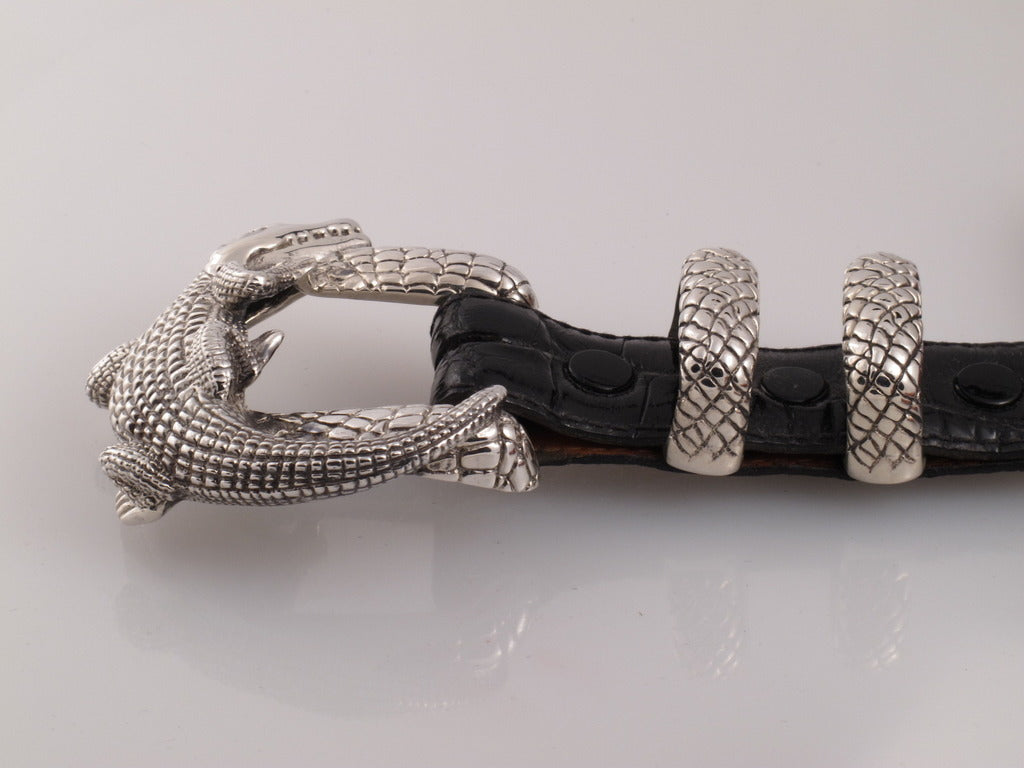 Sterling Alligator 4 pc. buckle set