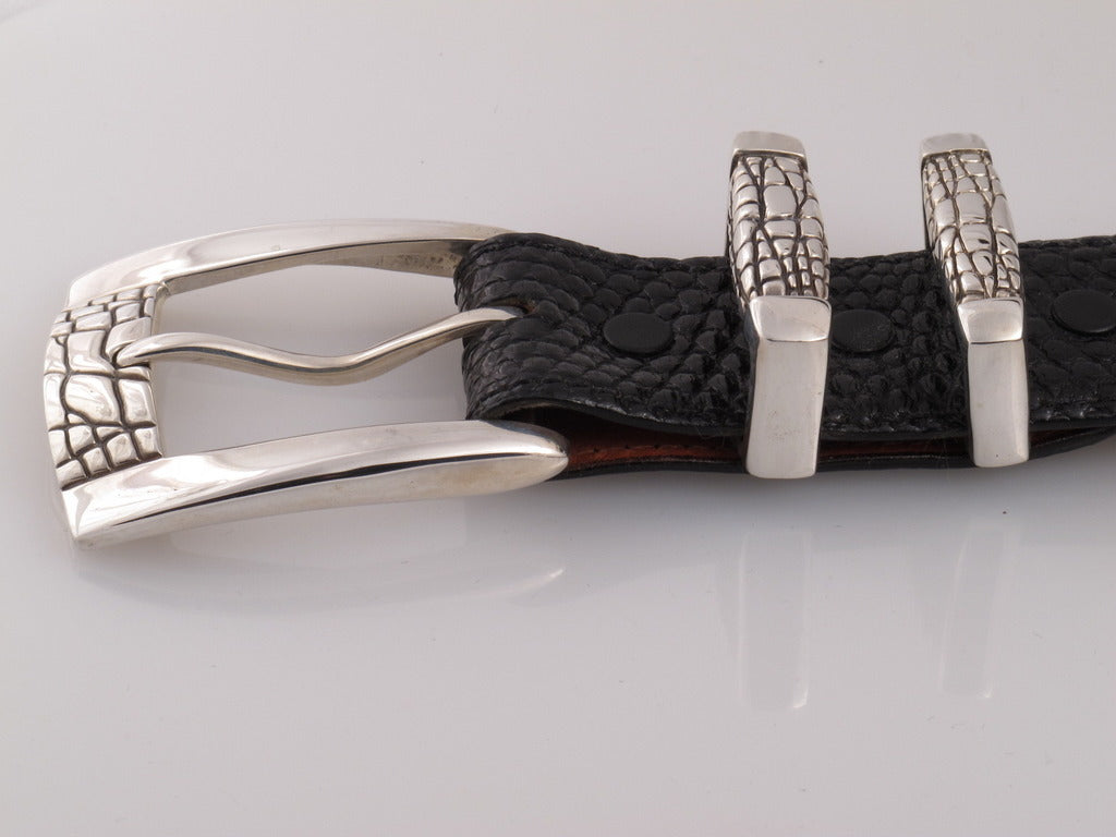 100% Snakeskin Black Belt Gl Silver Buckle+ Gift H Buckle & Lv Buckle  Handmade Belt + Card Holder Set Groom Set - Belt - 34 - Golangel