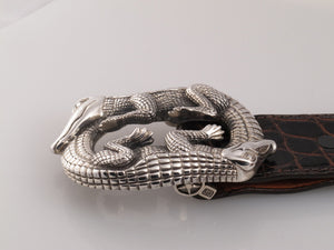 Sterling Double Alligator buckle side view  