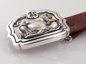   Sterling Buddha trophy buckle side view
