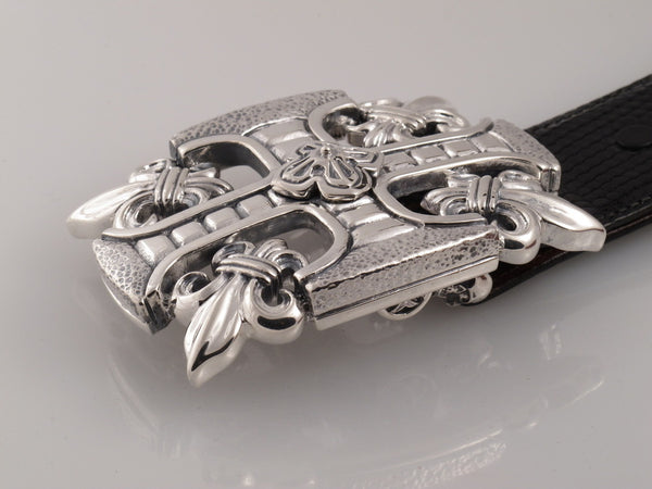 Sterling Silver Massive Fleur de Lis Belt Hook Belt Clip Keychain