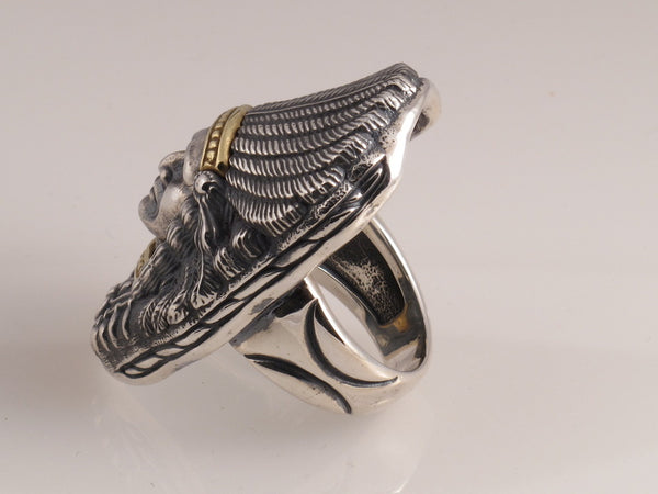 DR-09 Indian Chief Ring - Jeff Deegan Designs