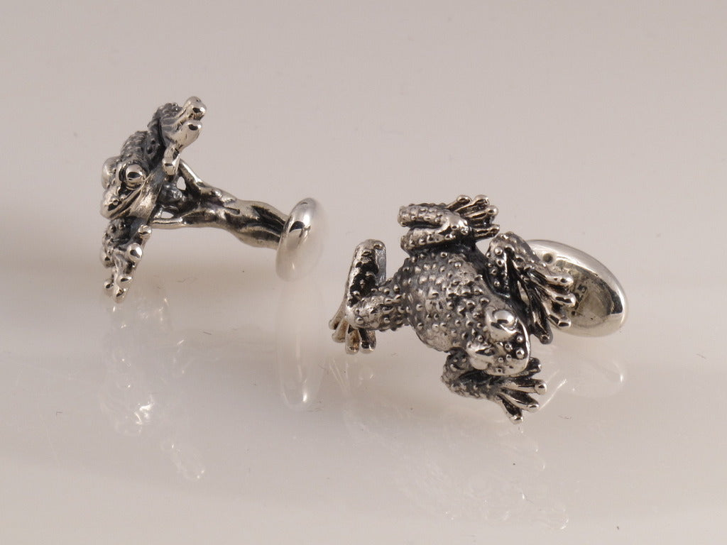 Sterling Frog Cufflinks