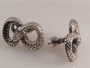 Sterling Figure 8 Snake Cufflinks side view