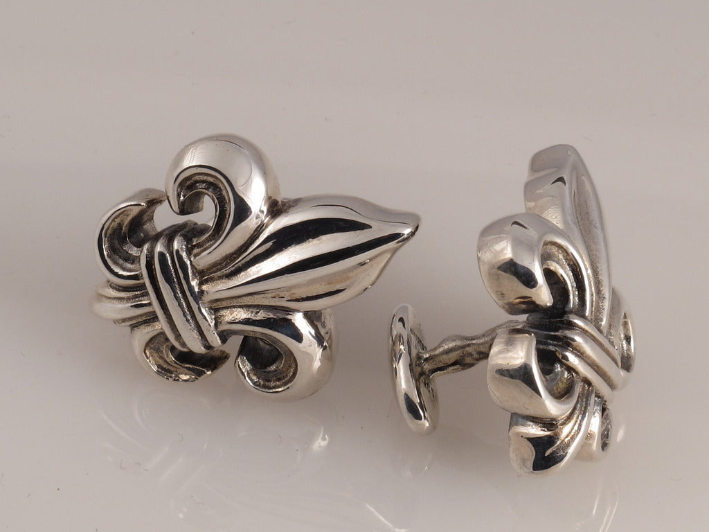 Sterling Fleur di Lis cufflink [larger]