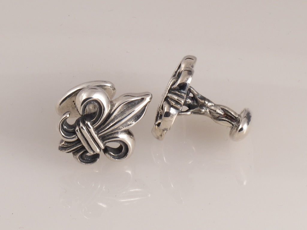 Sterling Small Fleur di Lis Cufflink