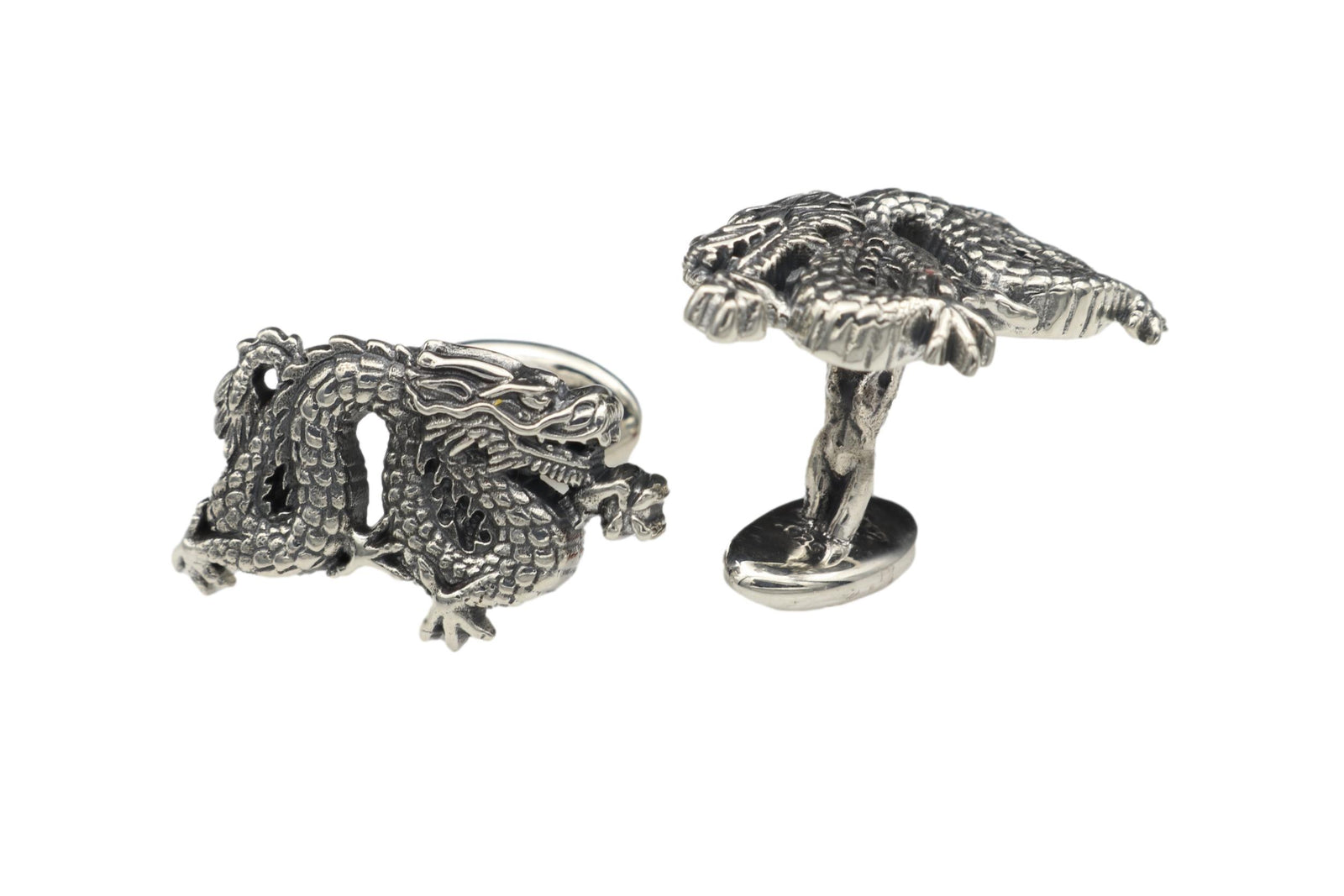 Sterling Silver Dragon Cuff Link Set