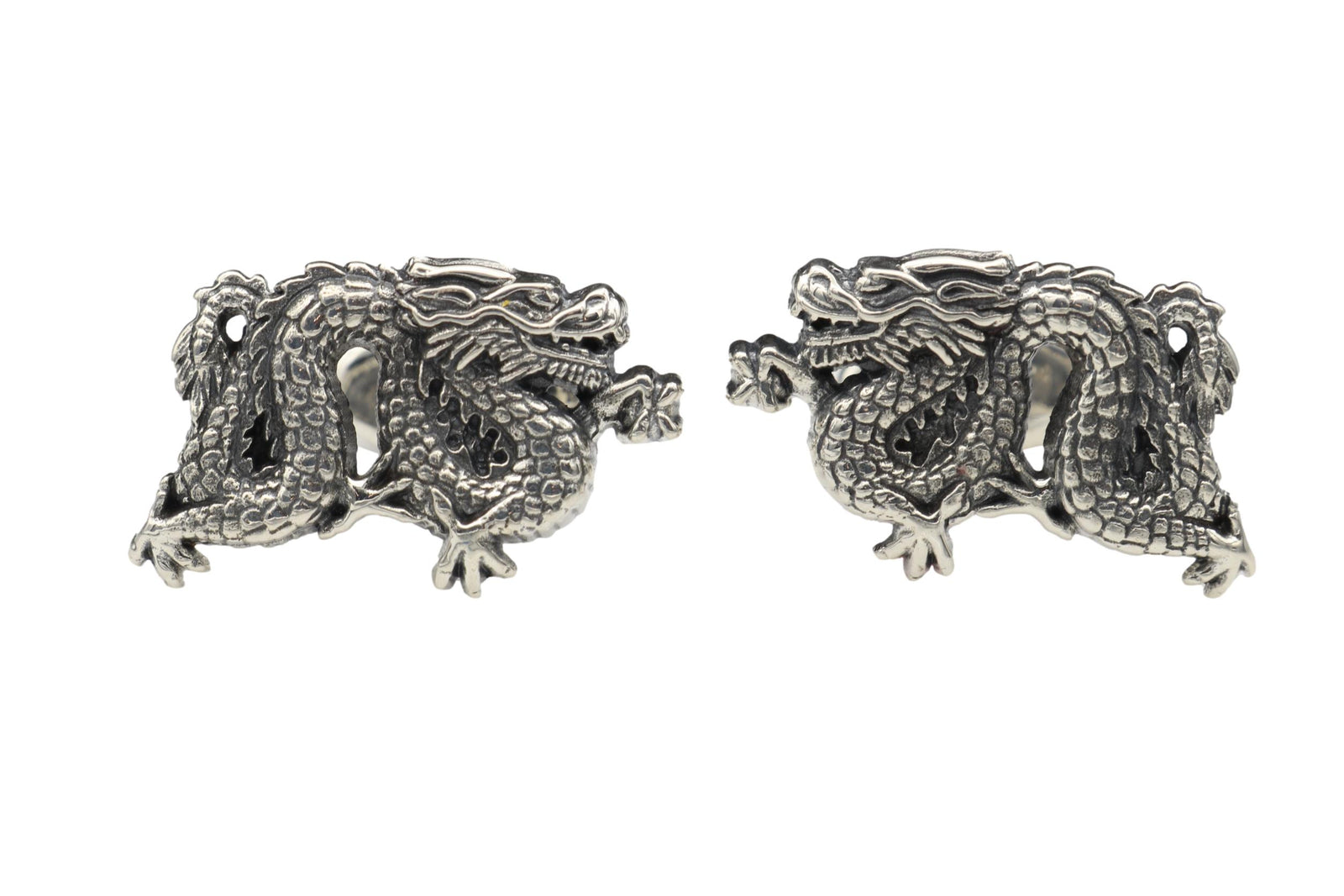 Sterling Silver Dragon Cuff Link Set