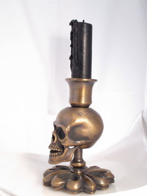 Bronze Skull 5" Candlestick