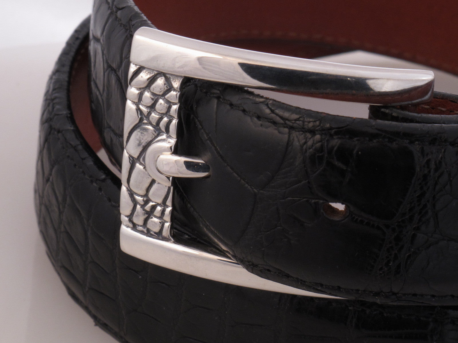 Sterling Alligator Print Dress Buckle