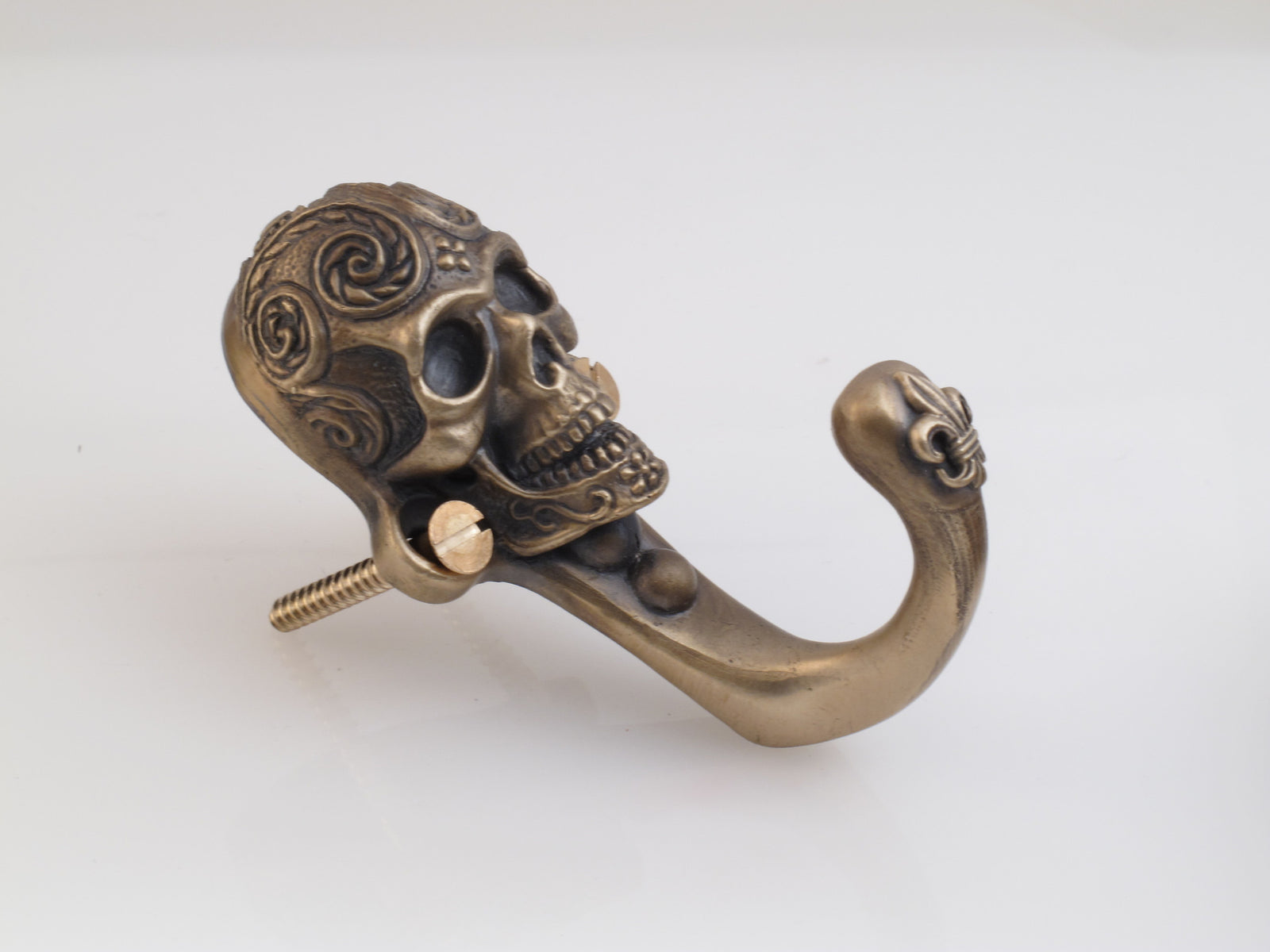 Bronze Sugar Skull Coat Hook