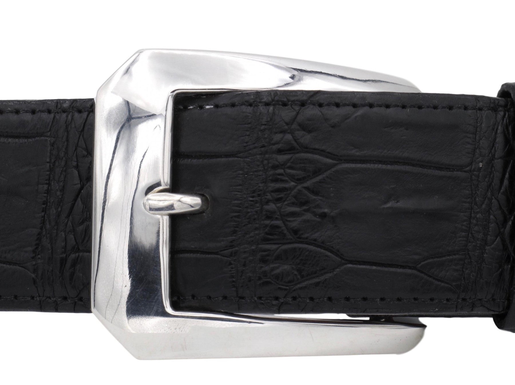 Front view of the Clipped Corner Dress buckle on a 1.5" strap.