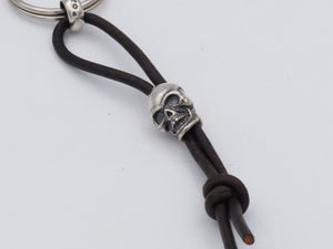 #DK-13 Small Skull Key Ring on Leather Cord